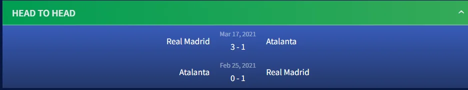 Soi kèo Real Madrid vs Atalanta 2h ngày 15/8 3 đối đầu Real Madrid vs Atalanta